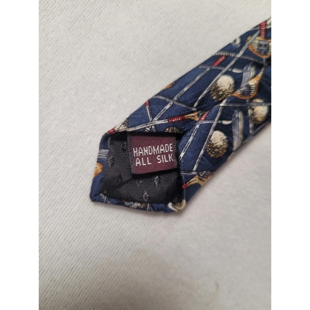 Golf Balls/Clubs Blue Necktie Crooks&Creed London Tournament 100% Silk Hand Made